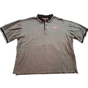 Cleveland‎ Indians MLB Polo Shirt Mens XL Gray Striped Cotton Short Sleeve Fan